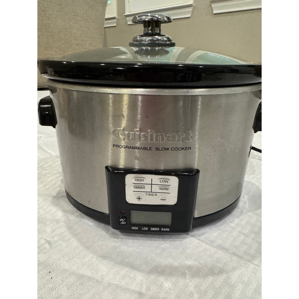 Cuisinart Programmable Slow Cooker Silver Stainless Steel PSC-650 TESTED WORKS